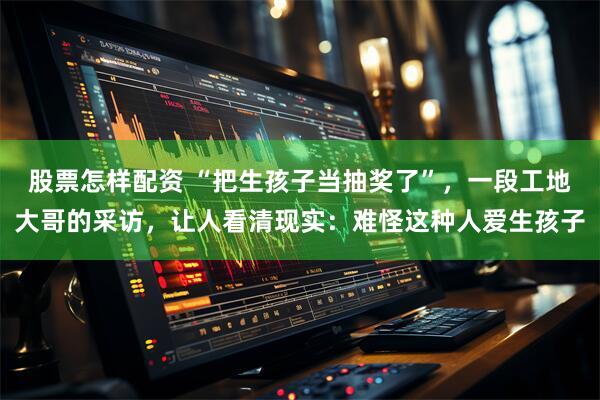 股票怎样配资 “把生孩子当抽奖了”，一段工地大哥的采访，让人看清现实：难怪这种人爱生孩子